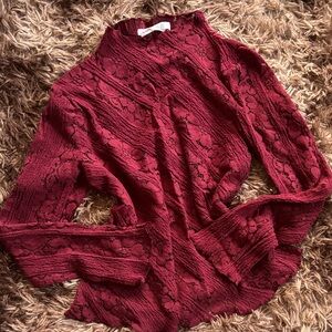 Elodie Burgundy Lace Blouse